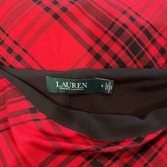 Ralph Lauren Red and Black Plaid A-Line Skirt - Picture 4 of 5